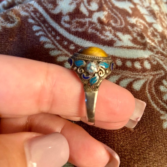 Tigers eye Sterling gemstone ring - Picture 5 of 8